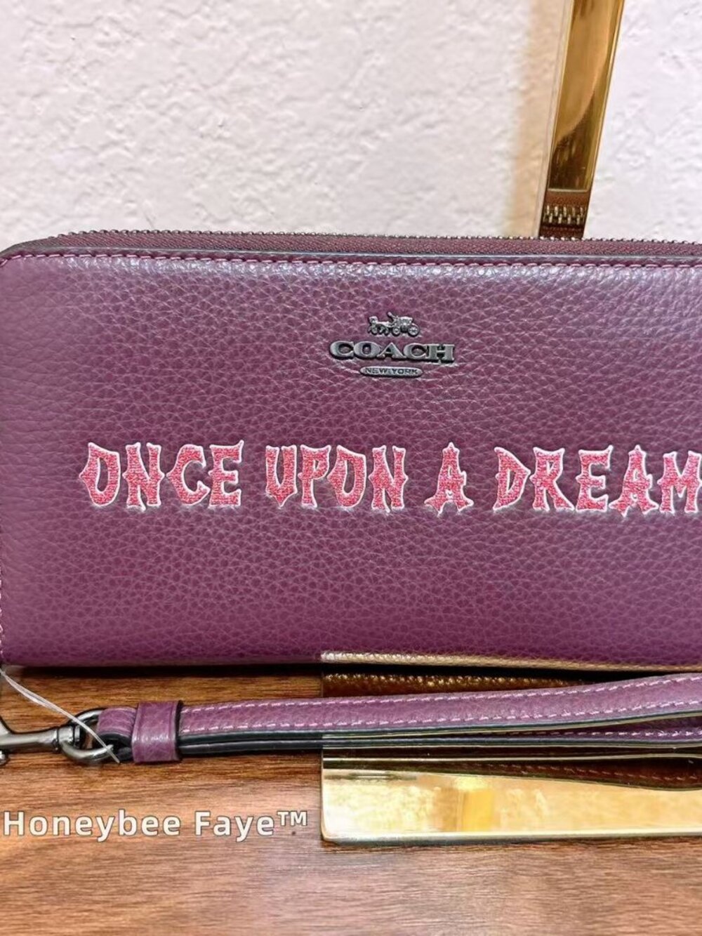 NWT Disney Coach Long Zip Around Wallet Once Upon A Dream Sleeping Beauty CD971